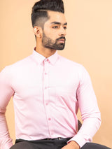 Pink Solid Cotton Shirt - Tistabene