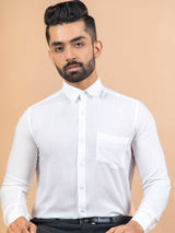 White Solid Cotton Shirt