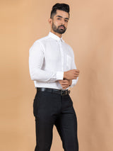 White Solid Cotton Shirt