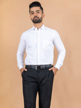 White Solid Cotton Shirt