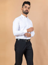 White Solid Cotton Shirt