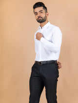 White Solid Cotton Shirt