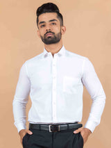 White Solid Cotton Shirt