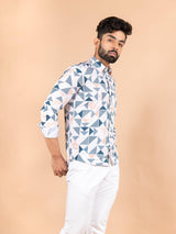 white printed shirt for men