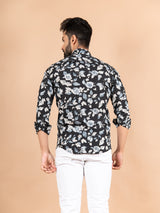 black printed shirt