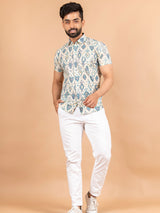 white printed shirt for men