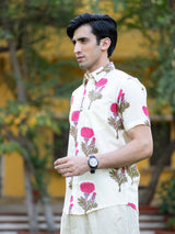 white printed shirt for men