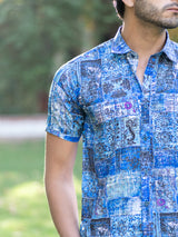 printed blue shirts for men