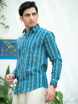 Blue Printed Shirts for men