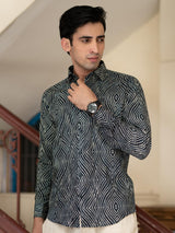 Navy Blue Bandhej Shirt