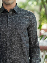 black printed shirt