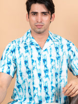 printed blue shirt