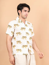 white printed shirt for men