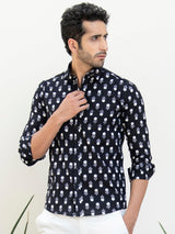 black printed shirt