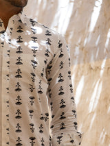 white printed shirt for men