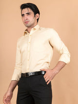 Beige Dobby Self Shirt - Tistabene