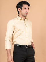 Beige Dobby Self Shirt - Tistabene