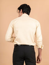 Beige Dobby Self Shirt - Tistabene