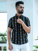 Black Geometric printed shirt