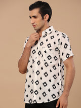 white printed shirt for men