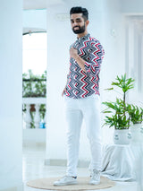 white printed shirt for men