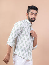 white printed shirt for men