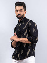 black printed shirt