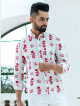 white printed shirt for men