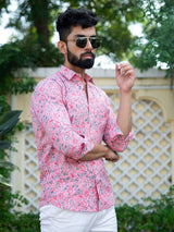 floral pink shirt