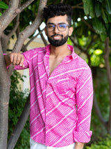 pink printed shirt