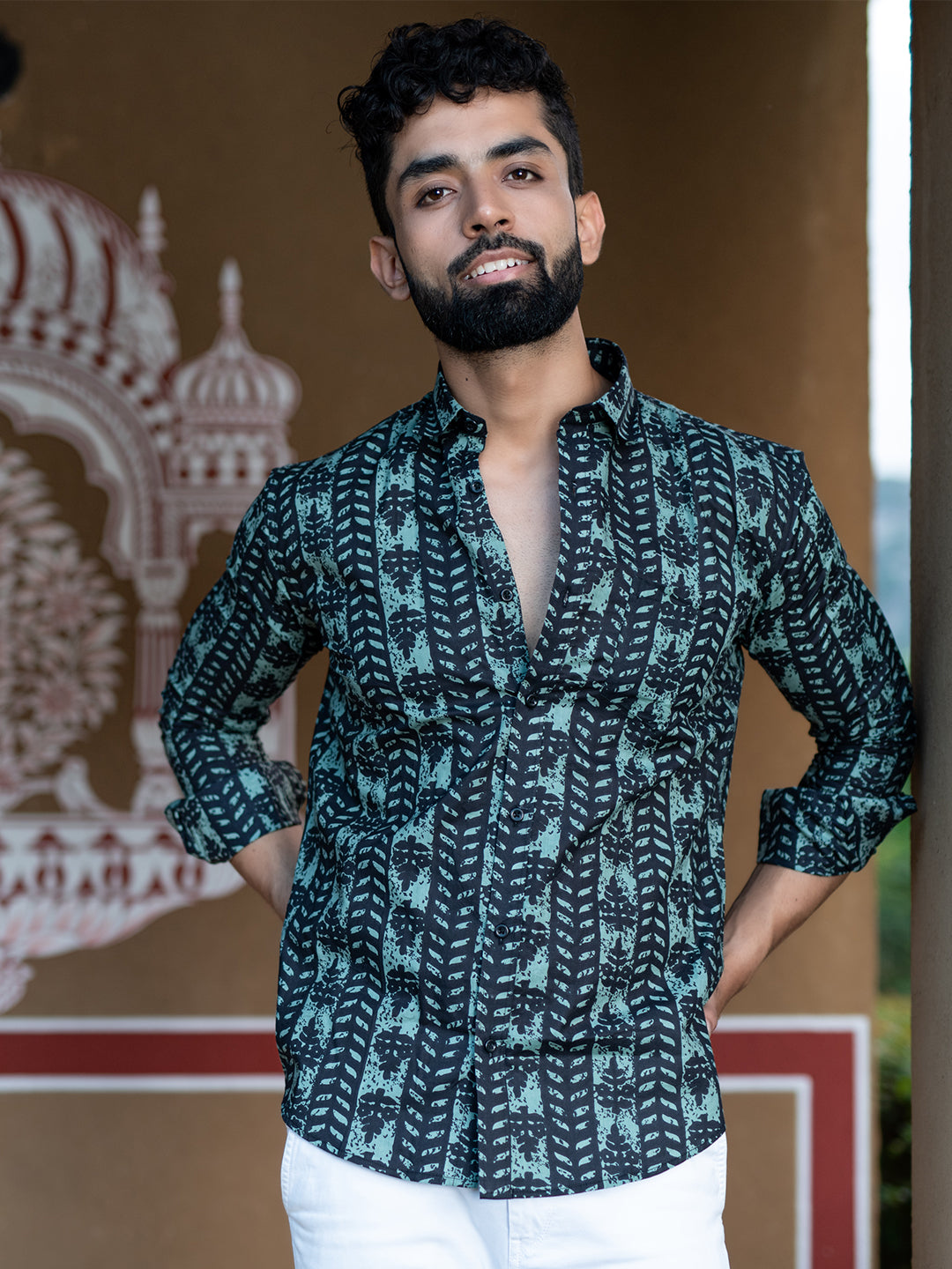 Buy Black Full Sleeves Jaipuri Printed Shirts For Men Online|Tistabene ...