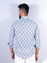 printed blue shirt