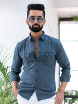 Dark Grey Denim Shirt