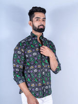 black printed shirt