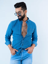 blue denim shirt