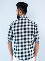 black and white checkered shirt