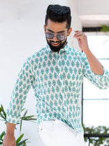 white printed shirt for men