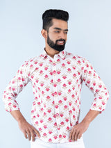 white printed shirt for men