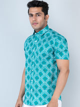 printed green shirt