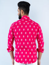 Pink printed shirt for men