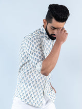 white printed shirt for men