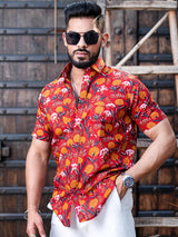 Red Printed Shirt