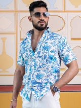 white printed shirt for men