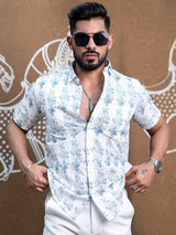 white printed shirt for men