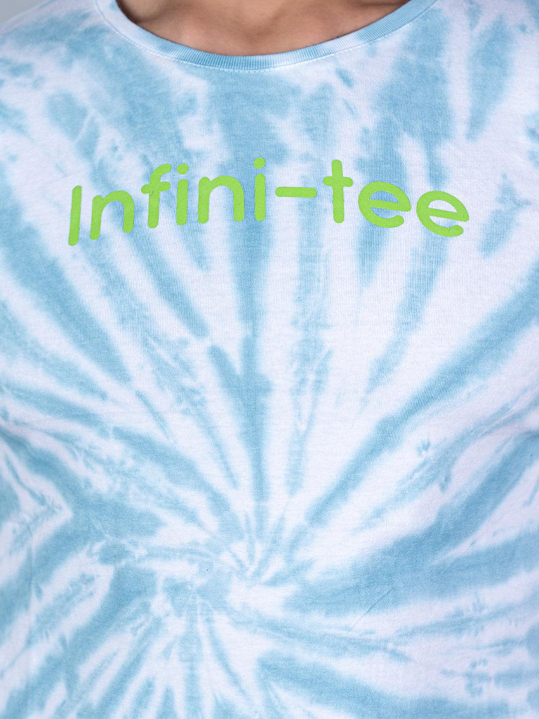 Buy Faded Blue Color Infini-tee Printed Tie-Dye Cotton T-Shirt Online | Tistabene XL