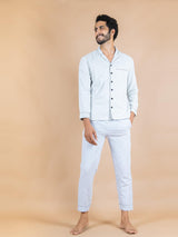 Cuban Collar 3 Layer Mulmul Night Suit - Tistabene