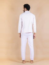 Mandarin Collar 3 Layer Mulmul Night Suit - Tistabene