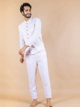 Cuban Collar 3 Layer Mulmul Night Suit - Tistabene