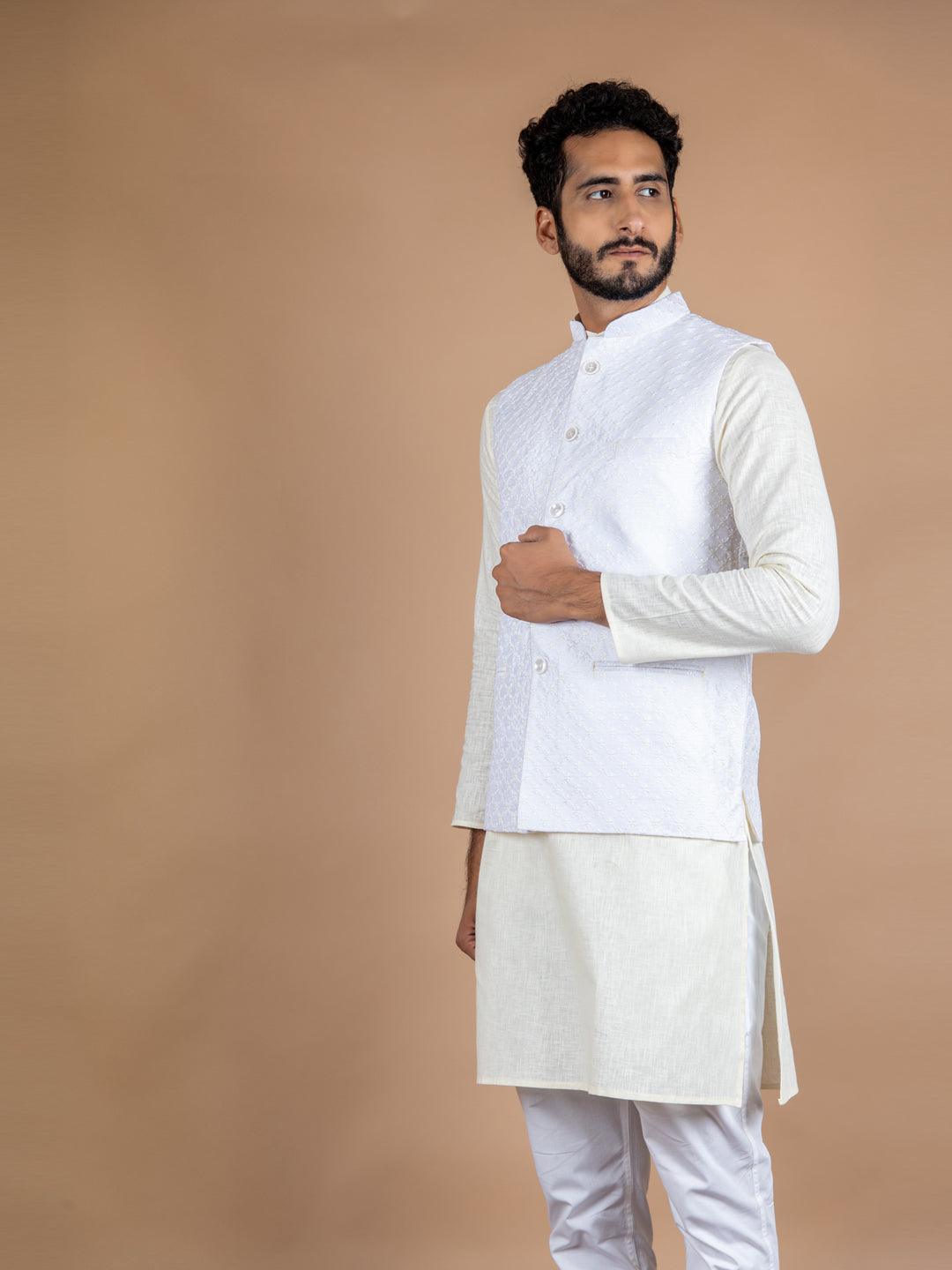 Buy INDIAN TERRAIN Mens Sleeveless Slim Fit Solid Nehru Jacket | Shoppers  Stop
