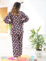 Crunchy Popcorn Night Suit Set For Women